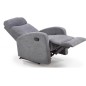 Fauteuil 1 place relax manuel en tissu de qualité, gris, OSVALDO