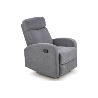 Fauteuil 1 place relax manuel en tissu de qualité, gris, OSVALDO