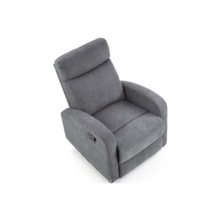 Fauteuil 1 place relax manuel en tissu de qualité, gris, OSVALDO