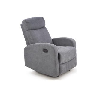 Fauteuil 1 place relax manuel en tissu de qualité, gris, OSVALDO