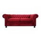 Canapé 3 places en tissu de qualité CHESTERFIELD, bordeaux Canapé 3 places en tissu de qualité CHESTERFIELD, bordeaux