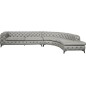 Canapé d'angle en 100% Tout Cuir italien 7 places PRESTIGO, gris, angle droit