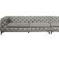 Canapé d'angle en 100% Tout Cuir italien 7 places PRESTIGO, gris, angle droit
