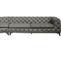 Canapé d'angle en 100% Tout Cuir italien - 7 places PRESTIGO, gris foncé, angle gauche Canapé d'angle en 100% Tout Cuir italien - 7 places PRESTIGO, gris foncé, angle gauche