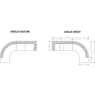 Canapé d'angle en 100% Tout Cuir italien 7 places PRESTIGO, gris foncé, angle droit