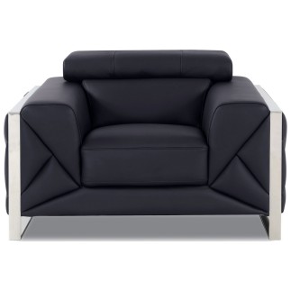 Fauteuil 1 place en cuir italien vachette DESIGNO noir