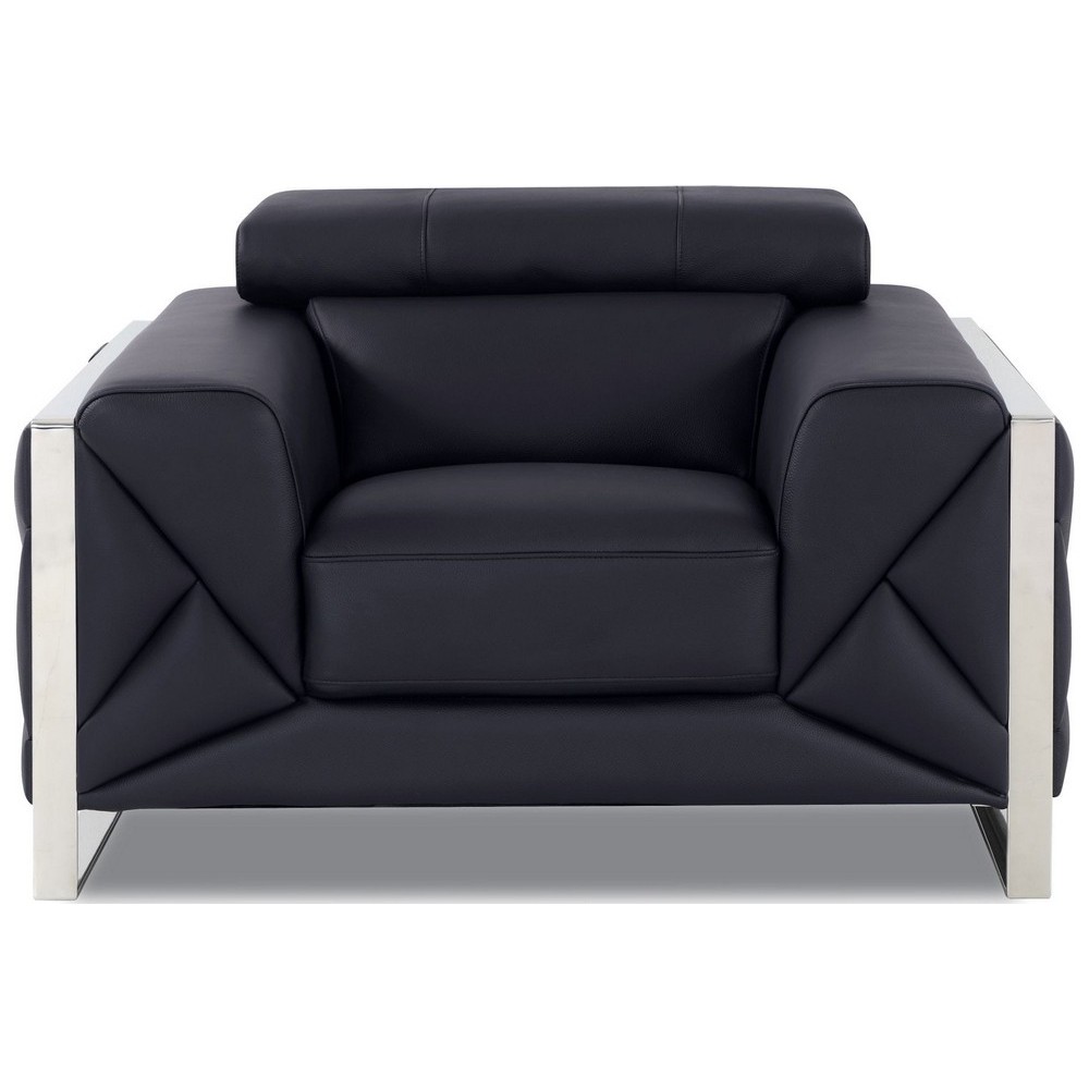 Fauteuil 1 place en cuir italien vachette DESIGNO noir Fauteuil 1 place en cuir italien vachette DESIGNO noir