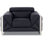 Fauteuil 1 place en cuir italien vachette DESIGNO noir Fauteuil 1 place en cuir italien vachette DESIGNO noir