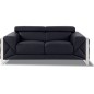 Canapé 2 places en cuir italien vachette DESIGNO noir Canapé 2 places en cuir italien vachette DESIGNO noir