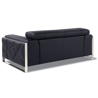 Canapé 2 places en cuir italien vachette DESIGNO noir