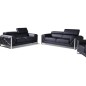 Canapé 3 places en cuir italien vachette DESIGNO noir Canapé 3 places en cuir italien vachette DESIGNO noir