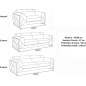 Canapé 3 places en cuir italien vachette DESIGNO noir Canapé 3 places en cuir italien vachette DESIGNO noir