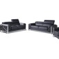 Ensemble canapé 3 places + 2 places en cuir italien vachette DESIGNO noir Ensemble canapé 3 places + 2 places en cuir italien vachette DESIGNO noir