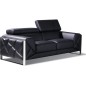 Ensemble canapé 3 places + 2 places en cuir italien vachette DESIGNO noir Ensemble canapé 3 places + 2 places en cuir italien vachette DESIGNO noir