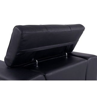 Ensemble canapé 3 places + 2 places en cuir italien vachette DESIGNO noir