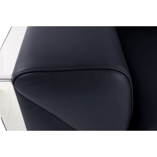 Ensemble canapé 3 places + 2 places en cuir italien vachette DESIGNO noir