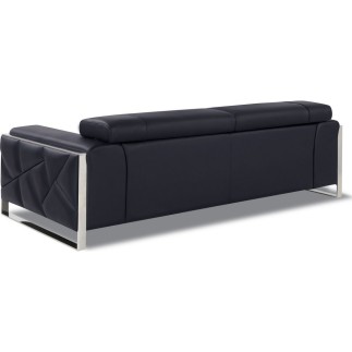 Ensemble canapé 3 places + 2 places en cuir italien vachette DESIGNO noir