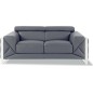 Canapé 2 places en cuir italien vachette DESIGNO gris foncé Canapé 2 places en cuir italien vachette DESIGNO gris foncé
