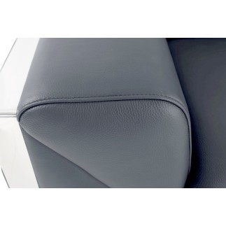 Canapé 2 places en cuir italien vachette DESIGNO gris foncé
