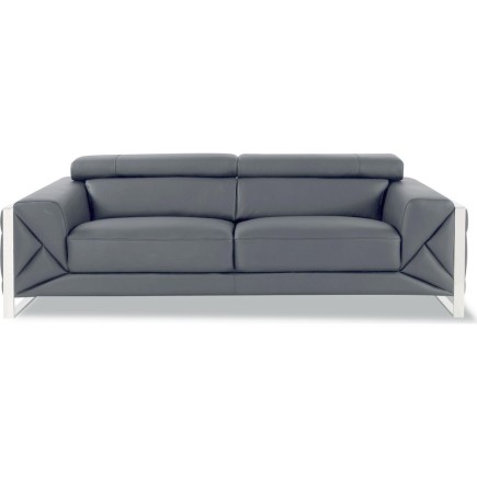 Canapé 3 places en cuir italien vachette DESIGNO gris foncé