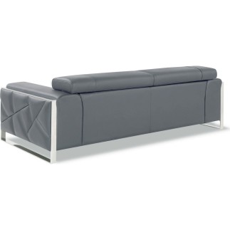 Canapé 3 places en cuir italien vachette DESIGNO gris foncé