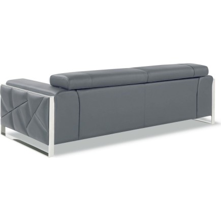 Canapé 3 places en cuir italien vachette DESIGNO gris foncé