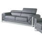 Canapé 3 places en cuir italien vachette DESIGNO gris foncé Canapé 3 places en cuir italien vachette DESIGNO gris foncé