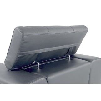 Canapé 3 places en cuir italien vachette DESIGNO gris foncé