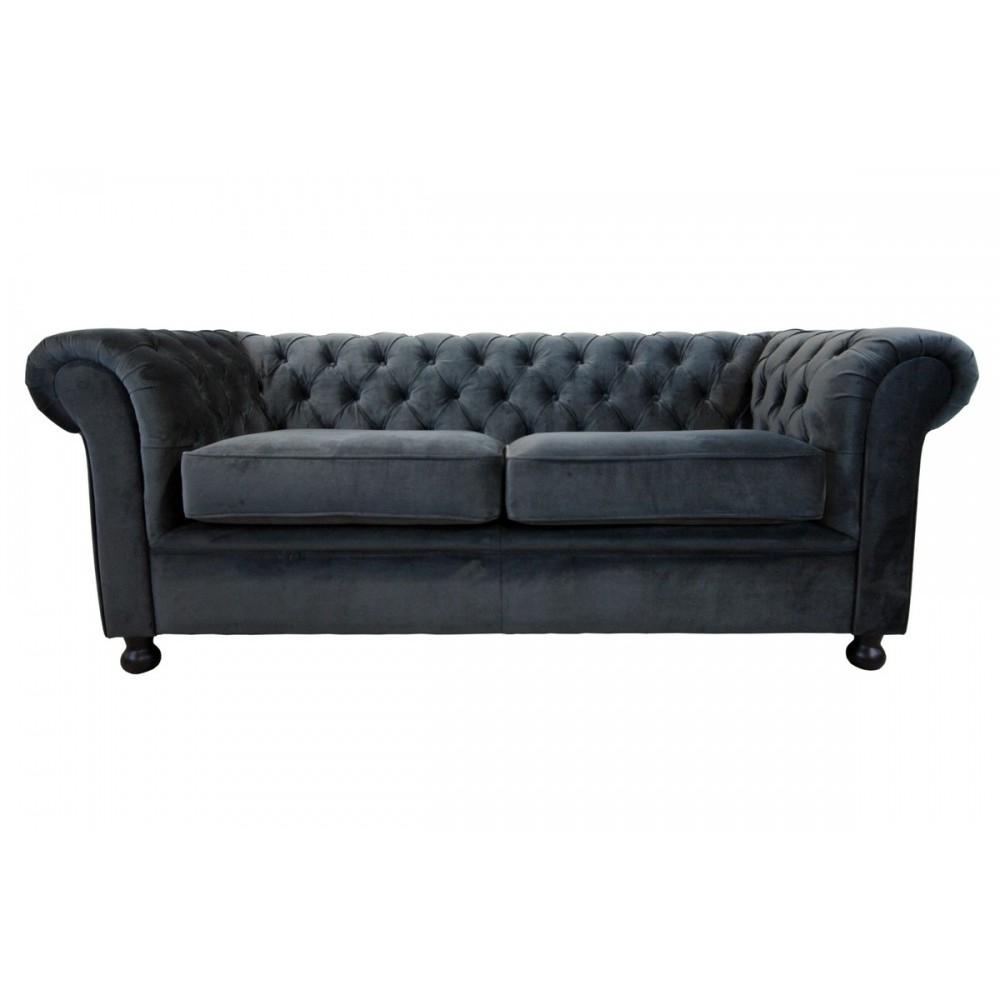 Canapé 3 places en tissu de qualité CHESTERFIELD, ardoise Canapé 3 places en tissu de qualité CHESTERFIELD, ardoise