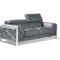 Ensemble canapé 3 places + 2 places en cuir italien vachette DESIGNO gris foncé Ensemble canapé 3 places + 2 places en cuir italien vachette DESIGNO gris foncé