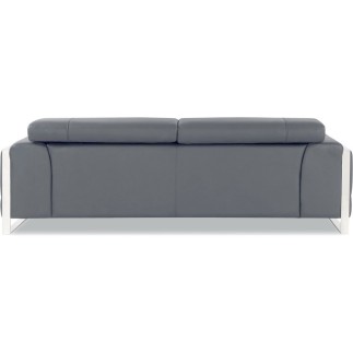 Ensemble canapé 3 places + 2 places en cuir italien vachette DESIGNO gris foncé