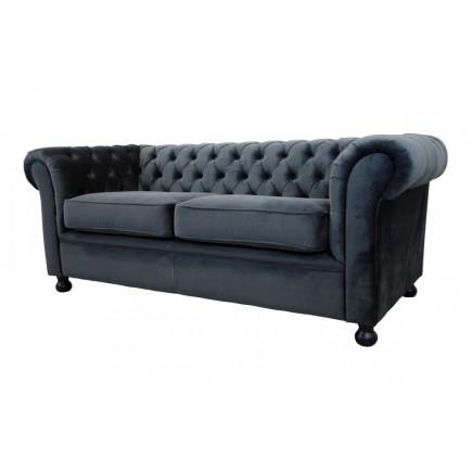 Canapé 3 places en tissu de qualité CHESTERFIELD, ardoise
