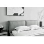 Lit design en cuir de luxe BOLOGNA, avec sommier à lattes, gris, 140x200 Lit design en cuir de luxe BOLOGNA, avec sommier à lattes, gris, 140x200