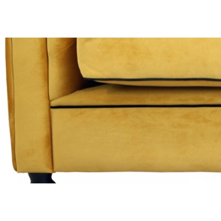 Fauteuil 1 place en tissu de qualité CHESTERFIELD, jaune or