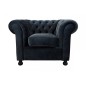 Fauteuil 1 place en tissu de qualité CHESTERFIELD, ardoise Fauteuil 1 place en tissu de qualité CHESTERFIELD, ardoise