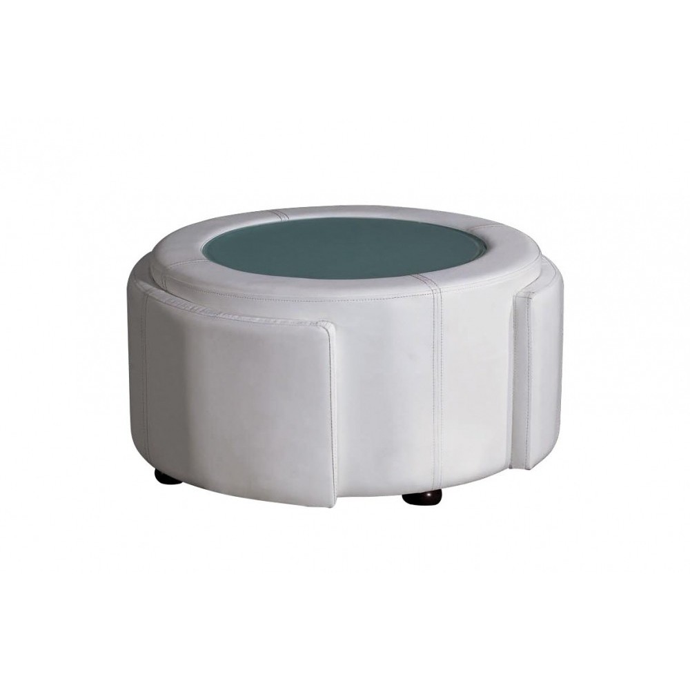 Table basse en cuir italien MARCY, blanc Table basse en cuir italien MARCY, blanc