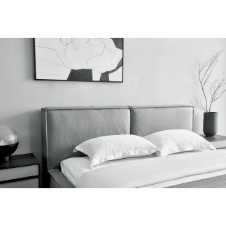 Lit design en curi de luxe BOLOGNA, avec sommier à lattes, gris, 160x200