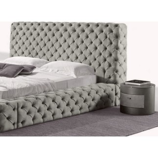 Lit design en cuir de luxe ZURICH, avec sommier à lattes, gris clair, 140x200