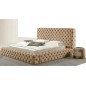 Lit design en cuir de luxe ZURICH, avec sommier à lattes, beige, 140x200 Lit design en cuir de luxe ZURICH, avec sommier à lattes, beige, 140x200