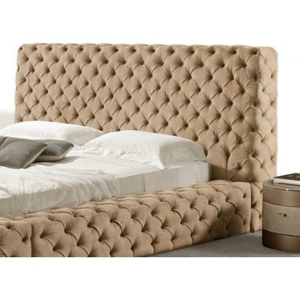 Lit design en cuir de luxe ZURICH, avec sommier à lattes, beige, 140x200