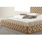 Lit design en cuir de luxe ZURICH, avec sommier à lattes, beige, 140x200 Lit design en cuir de luxe ZURICH, avec sommier à lattes, beige, 140x200