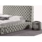 Lit design en cuir de luxe ZURICH, avec sommier à lattes, gris clair, 180x200 Lit design en cuir de luxe ZURICH, avec sommier à lattes, gris clair, 180x200