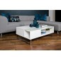 Table basse design réglable en hauteur, bois laqué blanc et verre, AZEMA Table basse design réglable en hauteur, bois laqué blanc et verre, AZEMA