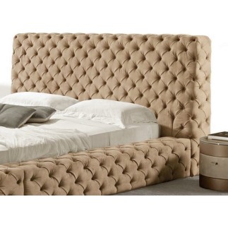 Lit design en cuir de luxe ZURICH, avec sommier à lattes, beige, 180x200