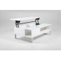 Table basse design réglable en hauteur, bois laqué blanc et verre, AZEMA Table basse design réglable en hauteur, bois laqué blanc et verre, AZEMA