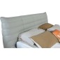 Lit design en cuir de luxe BERTO, avec sommier à lattes offert, gris clair, 140x200 Lit design en cuir de luxe BERTO, avec sommier à lattes offert, gris clair, 140x200