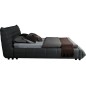 Lit design en cuir de luxe BERTO, avec sommier à lattes offert, noir, 180x200 Lit design en cuir de luxe BERTO, avec sommier à lattes offert, noir, 180x200