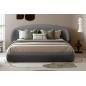 Lit design en cuir de luxe LUXO, avec sommier à lattes offert, gris foncé, 140x200 Lit design en cuir de luxe LUXO, avec sommier à lattes offert, gris foncé, 140x200