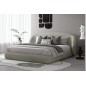 Lit design en cuir de luxe LUXO, avec sommier à lattes offert, gris clair, 140x200