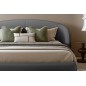Lit design en cuir de luxe LUXO, avec sommier à lattes offert, gris foncé, 160x200 Lit design en cuir de luxe LUXO, avec sommier à lattes offert, gris foncé, 160x200
